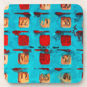 BINGO Card Abstract Impressionism Coaster