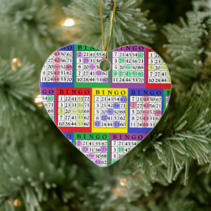 BINGO Card BINGO Lover's Gift Christmas Ceramic Ornament