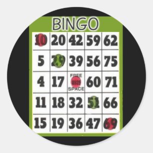 Bingo Card Classic Round Sticker