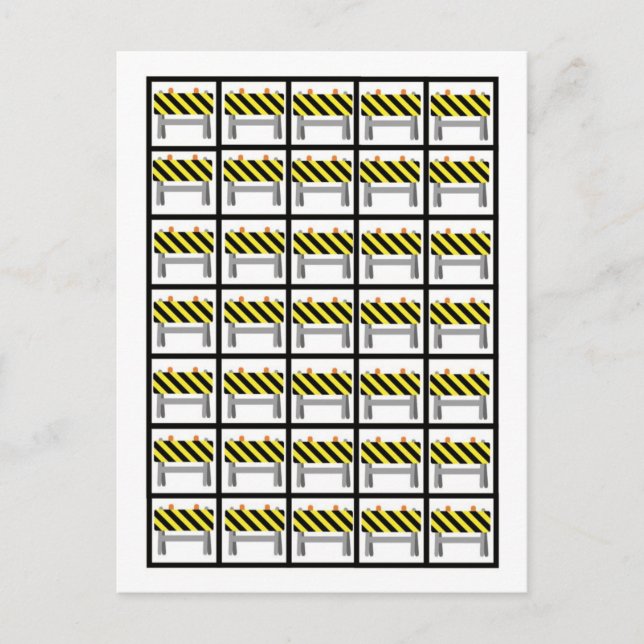 Bingo Card Markers Construction Black and Yellow (Front)