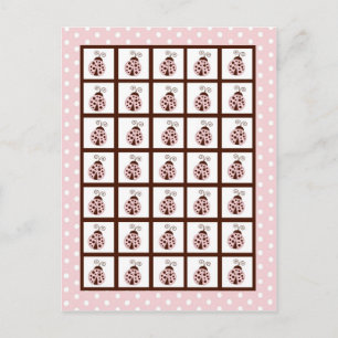 Bingo Card Markers Pink Ladybug