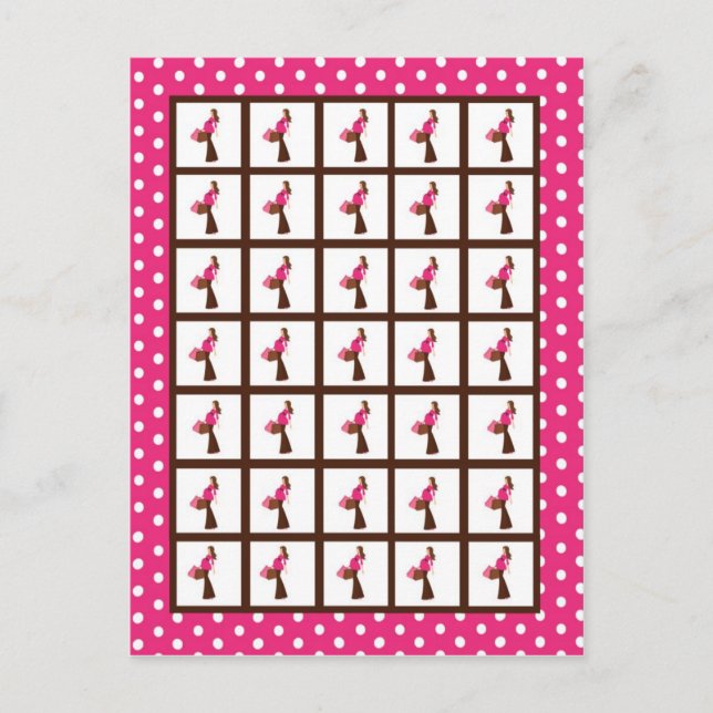 Bingo Card Markers Pink Mod Mom Polka Dots (Front)
