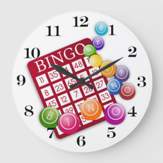 BINGO Card with BINGO Balls Large Clock