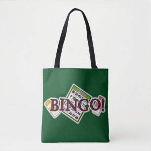 Bingo card word art tote bag