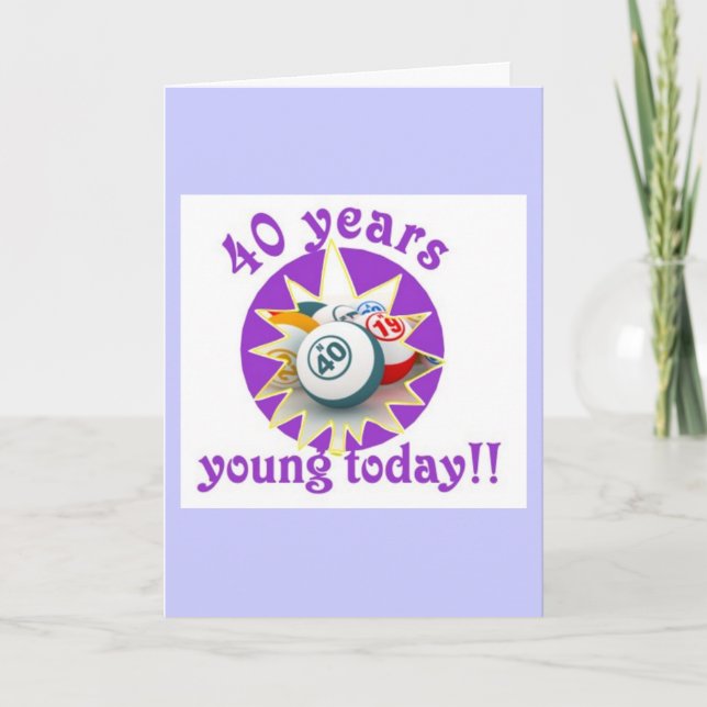 Bingo cards - 40th birthday (Front)