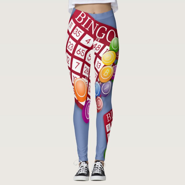 Bingo Cards Design Print Leggings (Front)
