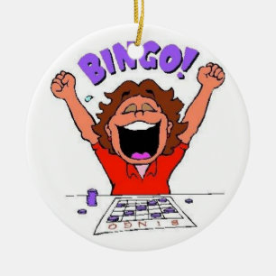 Bingo Ceramic Ornament