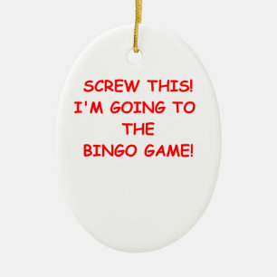 bingo ceramic ornament