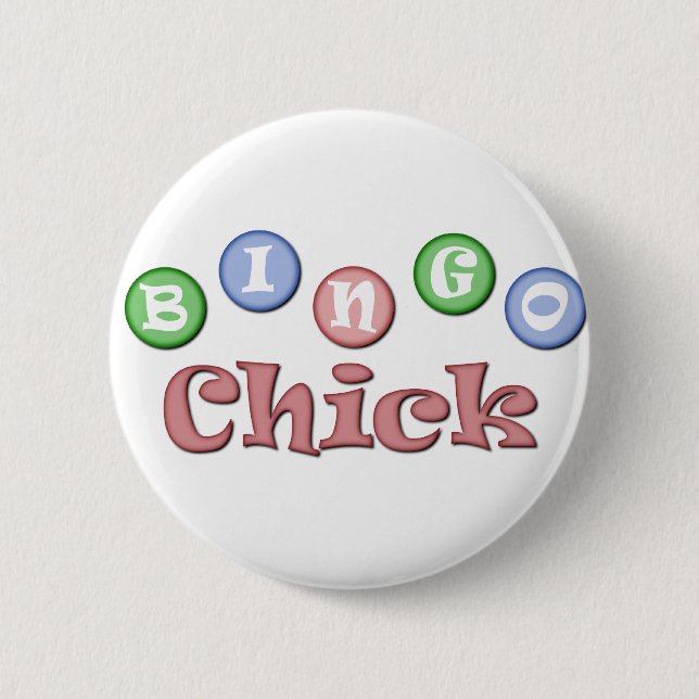 Bingo Chick 2 Inch Round Button (Front)
