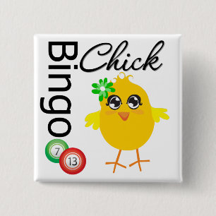 Bingo Chick 2 Inch Square Button