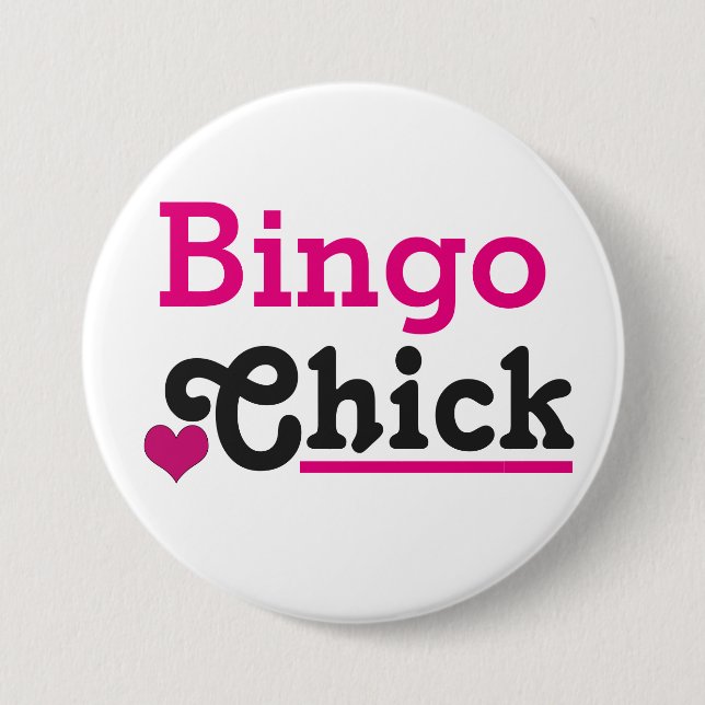 Bingo Chick 3 Inch Round Button (Front)