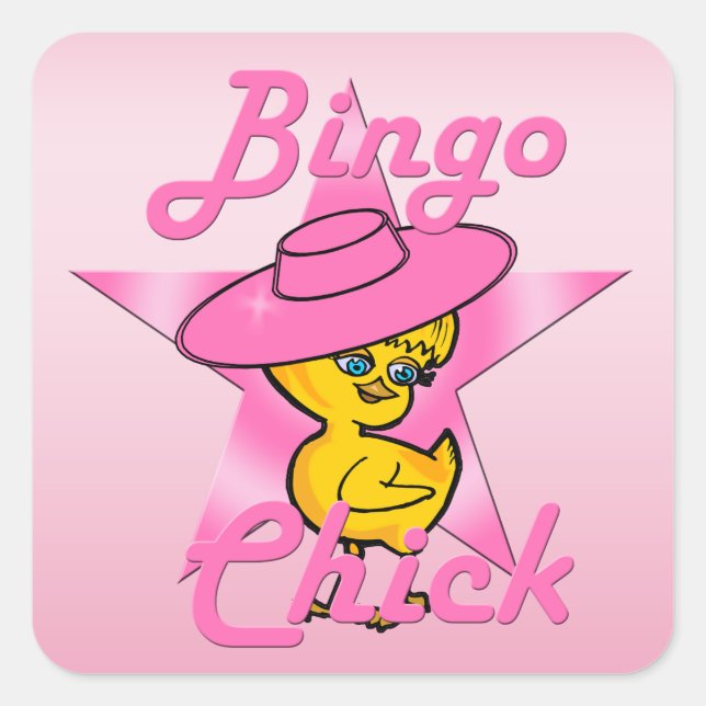 Bingo Chick #8 Square Sticker (Front)