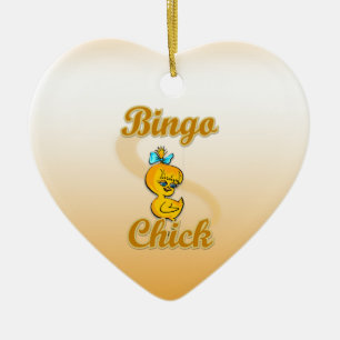 Bingo Chick Ceramic Ornament