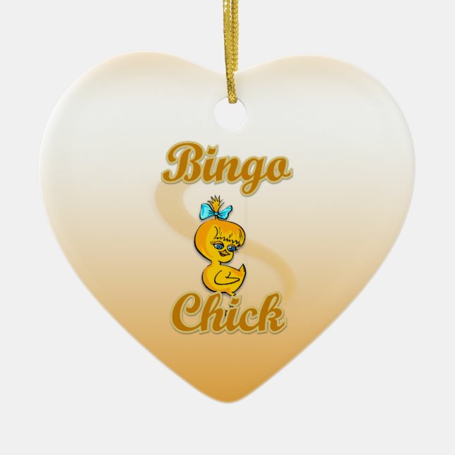 Bingo Chick Ceramic Ornament (Front)