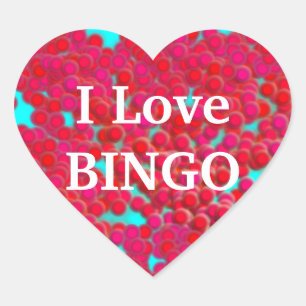 Bingo Chips on Heart-Shaped Stickers