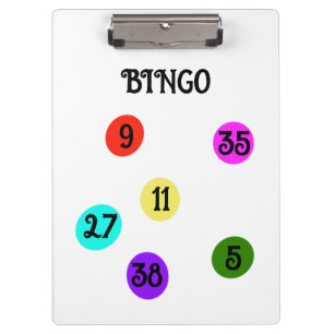 BINGO Clipboard Fun Colourful 