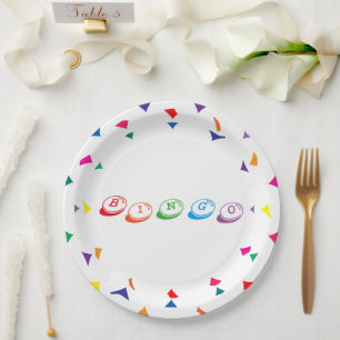 BINGO Colourful Lettering Paper Plate