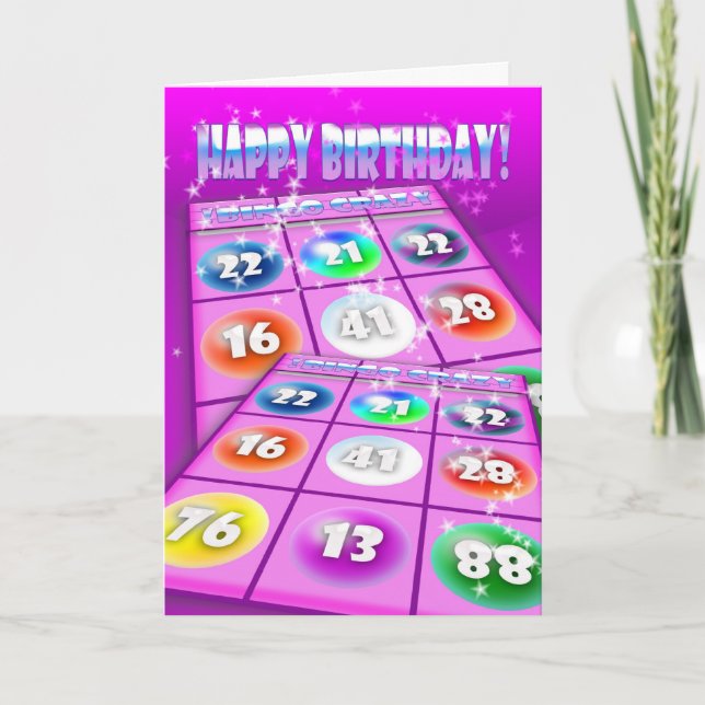 Bingo Crazy carte d'anniversaire (Devant)