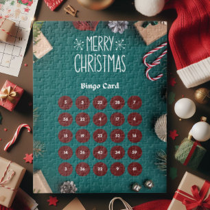 Bingo de Noël rouge et vert Puzzle Puzzle