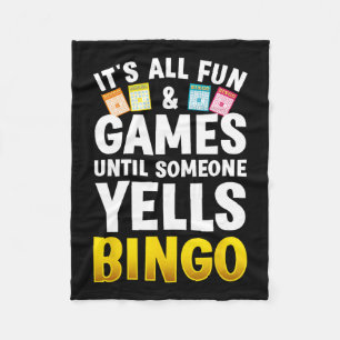 Bingo Design For Men Women Bingo Novelty Gamble Bi Fleece Blanket