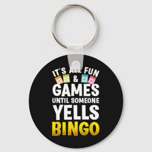 Bingo Design For Men Women Bingo Novelty Gamble Bi Keychain