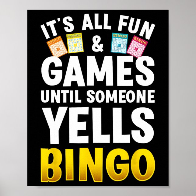 Bingo Design For Men Women Bingo Novelty Gamble Bi Poster (Front)