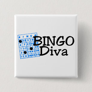 Bingo Diva 2 Inch Square Button
