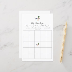 Bingo Duck Baby Shower Game Simple