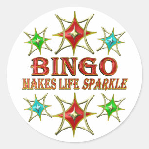 BINGO FANCY STARS CLASSIC ROUND STICKER