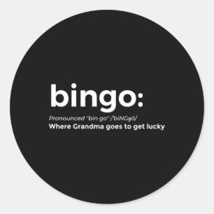 Bingo For Grandma Bingo Classic Round Sticker