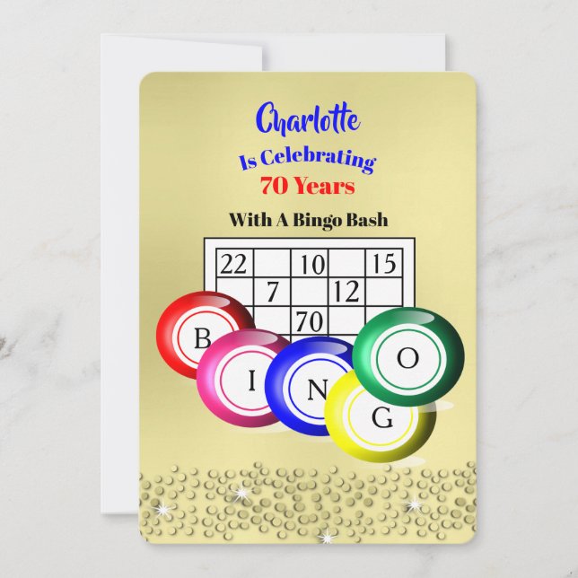 Bingo Fun Party Fun Coloré Invitation (Devant)