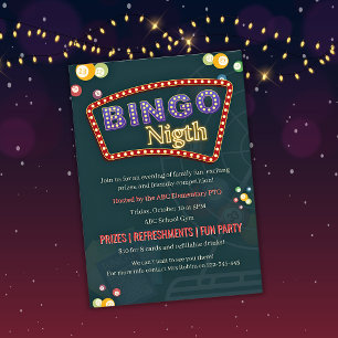 BINGO fundraiser card school community fun party 