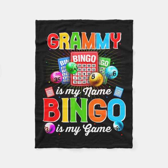Bingo Funny Grammy Is My Name Bingo Is My Game Xma Fleece Blanket (Front)