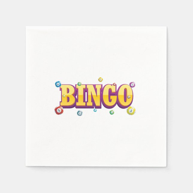 Bingo Game Lucky Player Gambler Gambling Gift Napkin (Front)