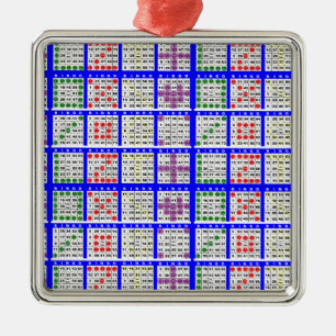 Bingo Game Patterns Large Grid Metal Ornament