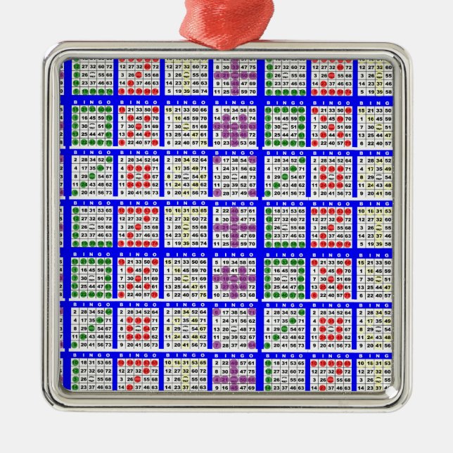 Bingo Game Patterns Large Grid Metal Ornament (Front)