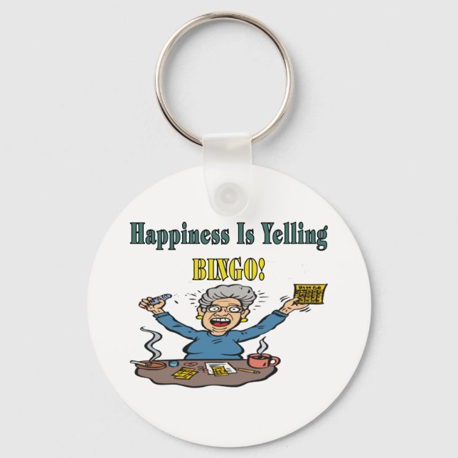 Bingo: Happiness Is Keychain (Front)