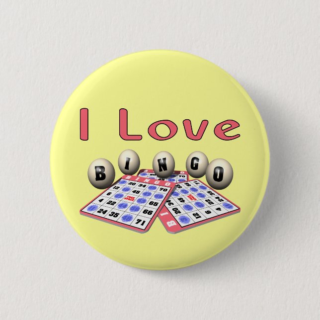 Bingo: I Love Bingo 2 Inch Round Button (Front)