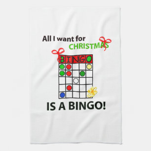BINGO I want a bingo  for Christmas Kitchen Towel