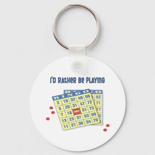 Bingo: I'd Rather Be Playing Keychain (Front)