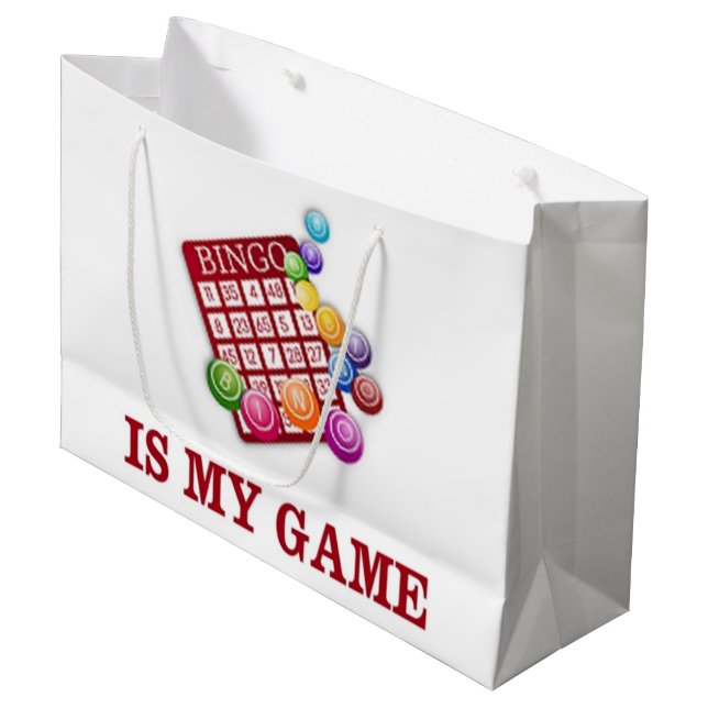 BINGO IS MY GAME LARGE GIFT BAG (Front Angled)