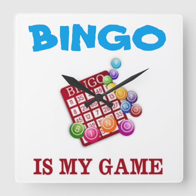 BINGO IS MY GAME SQUARE WALL CLOCK (Front)