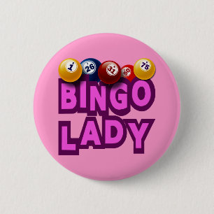 BINGO LADY 2 INCH ROUND BUTTON