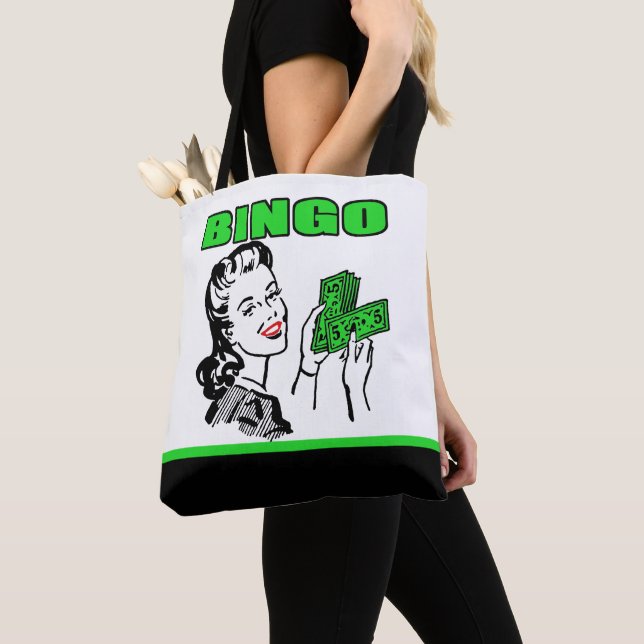 Bingo Lady Avec Sac fourre-tout D'Argent (De près)