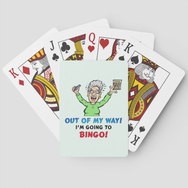 Bingo Lovers Out Of My Way I'm Going to Bingo Playing Cards (Back)