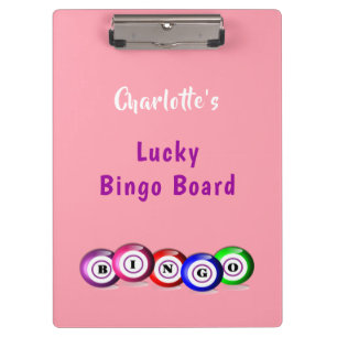 Bingo Lovers Personalized Lucky Bingo Board Clipbo Clipboard