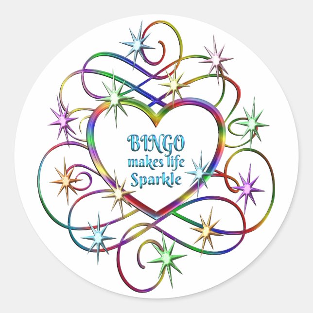 Bingo Makes Life Sparkle Classic Round Sticker (Front)