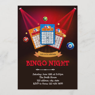 Bingo night theme invitation