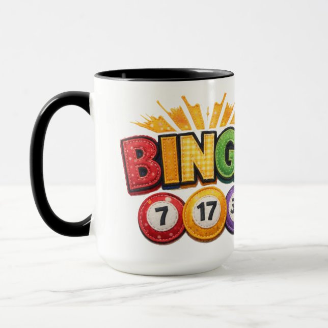 BINGO Patchwork Appliqué  Mug (Left)