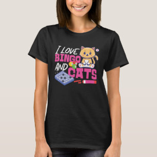 Bingo Player Cat I Love Bingo And Cats T-Shirt